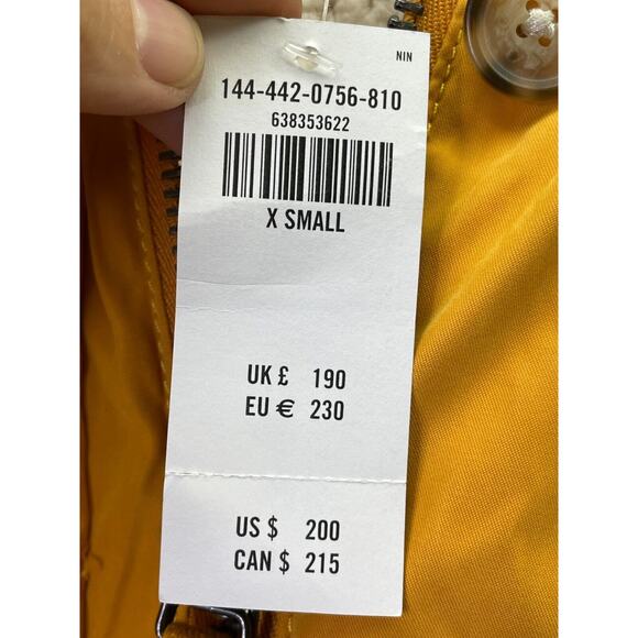 Abercrombie & Fitch Coat Womens XS Yellow Full Zip Sherpa Lined Faux Fur Parka - Picture 10 of 16